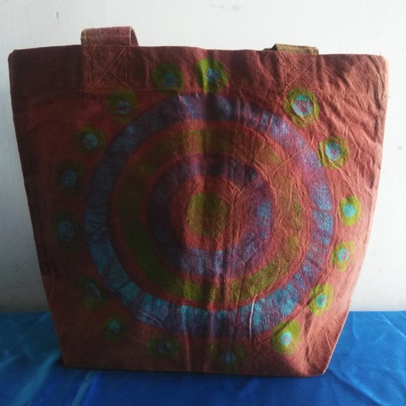 Ecological Hand bag in painted with natural colors main image 5